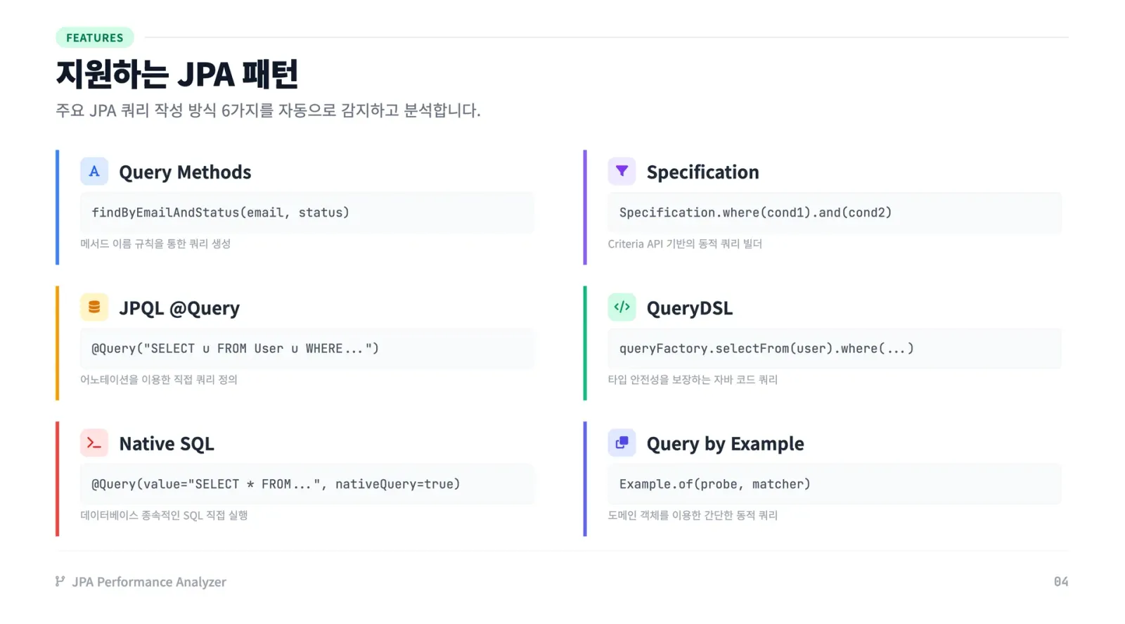 다양한 JPA 패턴 자동 감지